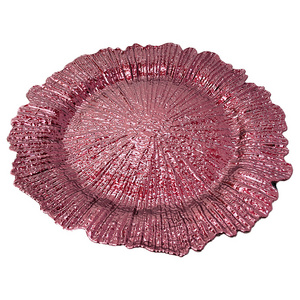 13inch Burgundy color Reef coral shape Plates For Wedding Party dinner under plate Decorations plastic charger plates