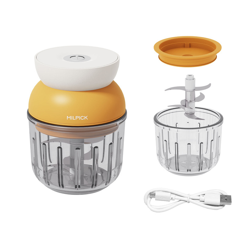 Mini wireless usb electric garlic chopper durable mini meat crusher with glass cup