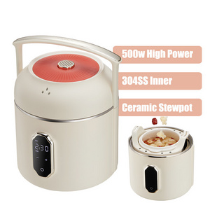 Chinese style gift household high power 1L large capacity digital stainless steel ceramic crock stew pot electric slow cooker