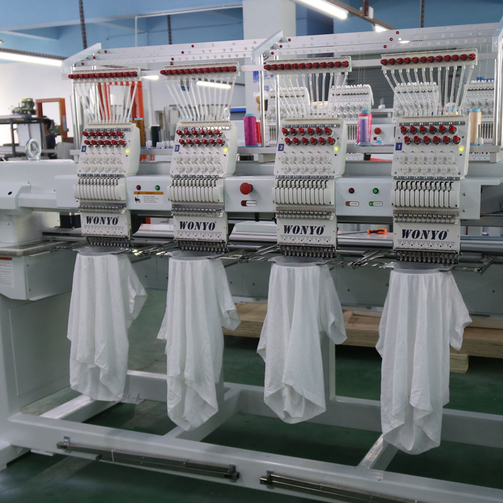 4 Head Used Embroidery Machine Better Than Barudan Embroidery Machine Wooden Case Automatic 12 Inch Touch Computer 850 900KG