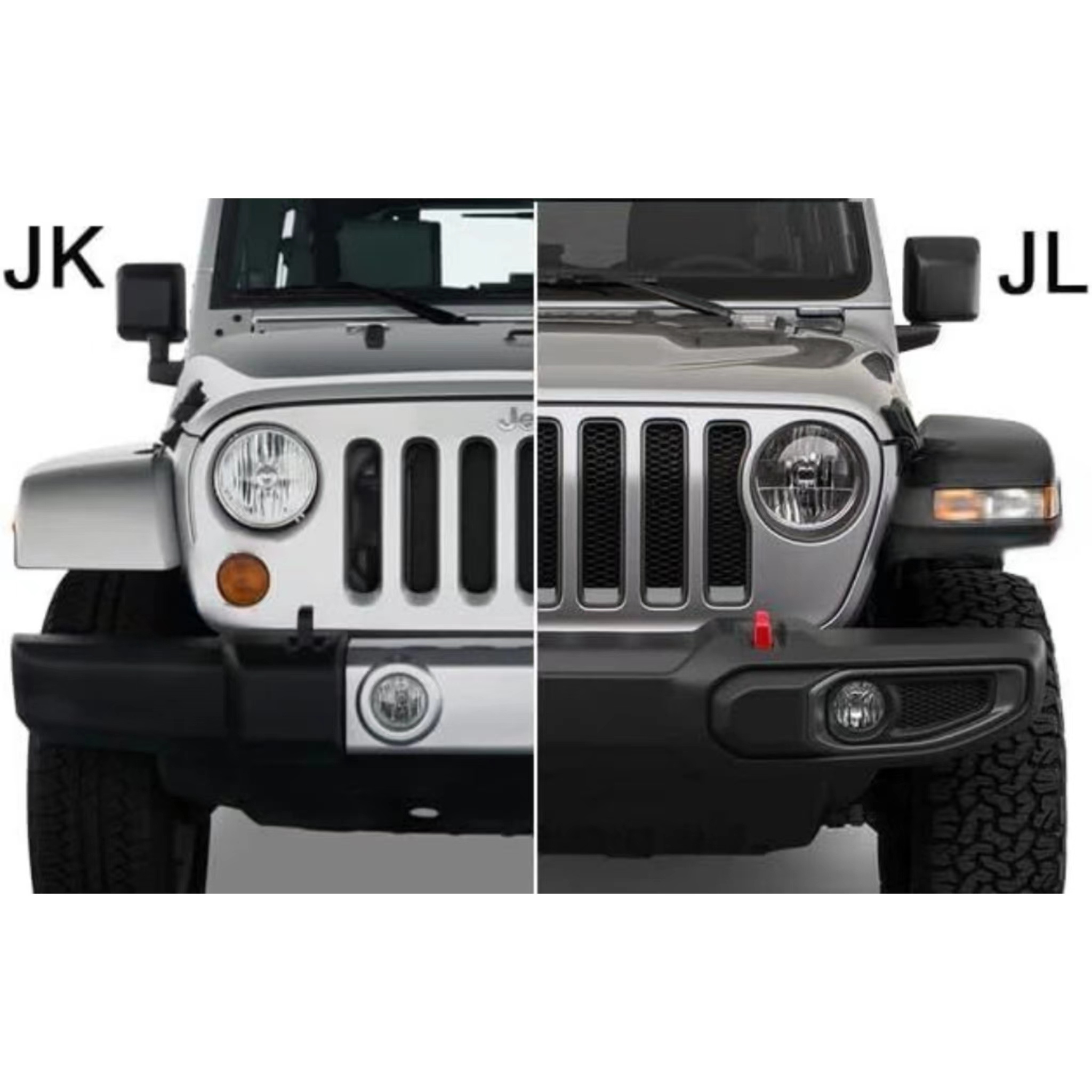 Factory OEM Car Bumper For Jeep Wrangler JK 2007-2018 Upgrade To JI Fender Flare Headlight Facelift BodyKit