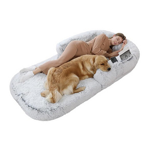 2024 designer new luxury fashion dog bed cot white plush portable foldable human size large pet bed for outdoor