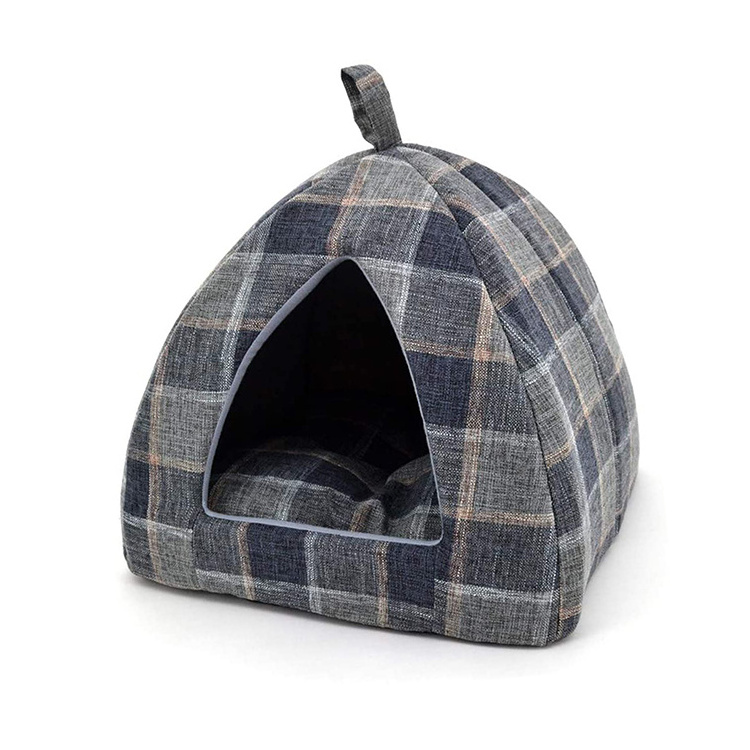 supplier lot heavy duty extra large dog cat bed custom size linen fabric igloo pet cave bed xl xxl 3xl with hole for sale