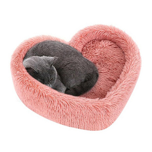 supplier lot heavy duty large pink heart shape plush dog bed multi size pet bed xl xxl orthopedic dog cot with pillow for sale