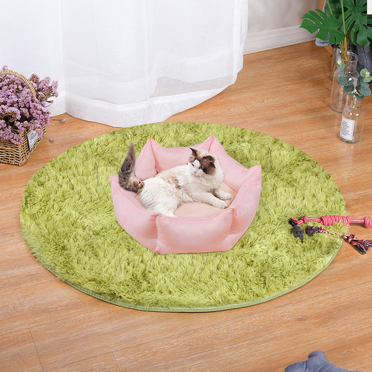 custom new design fashion style pink dog princess bed soft comfortable queen crown shaped pet sofa bed with removable cushion