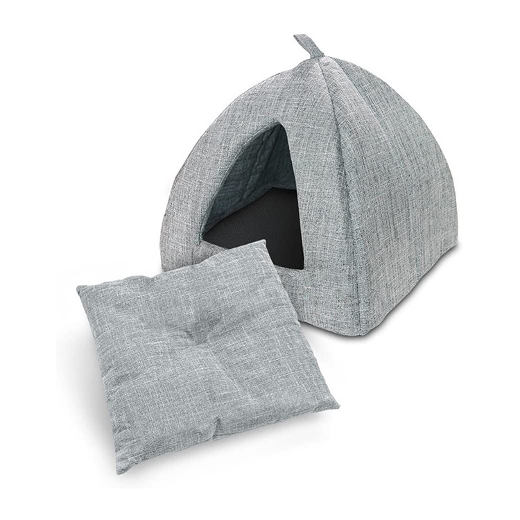 supplier lot heavy duty extra large dog cat bed custom size linen fabric igloo pet cave bed xl xxl 3xl with hole for sale