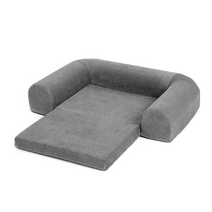 big comfortable grey folding dog sofa bed giant eco friendly premium pet anxiety proof orthopedic bed for mother dog