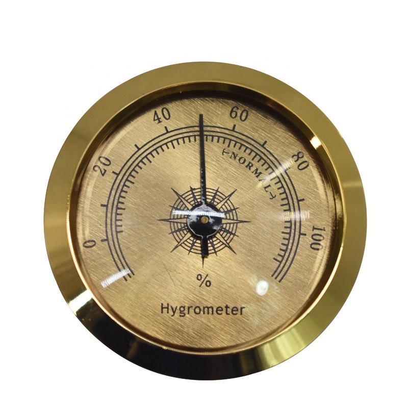 Cigar Accessories Round Silver Golden Hygrometer