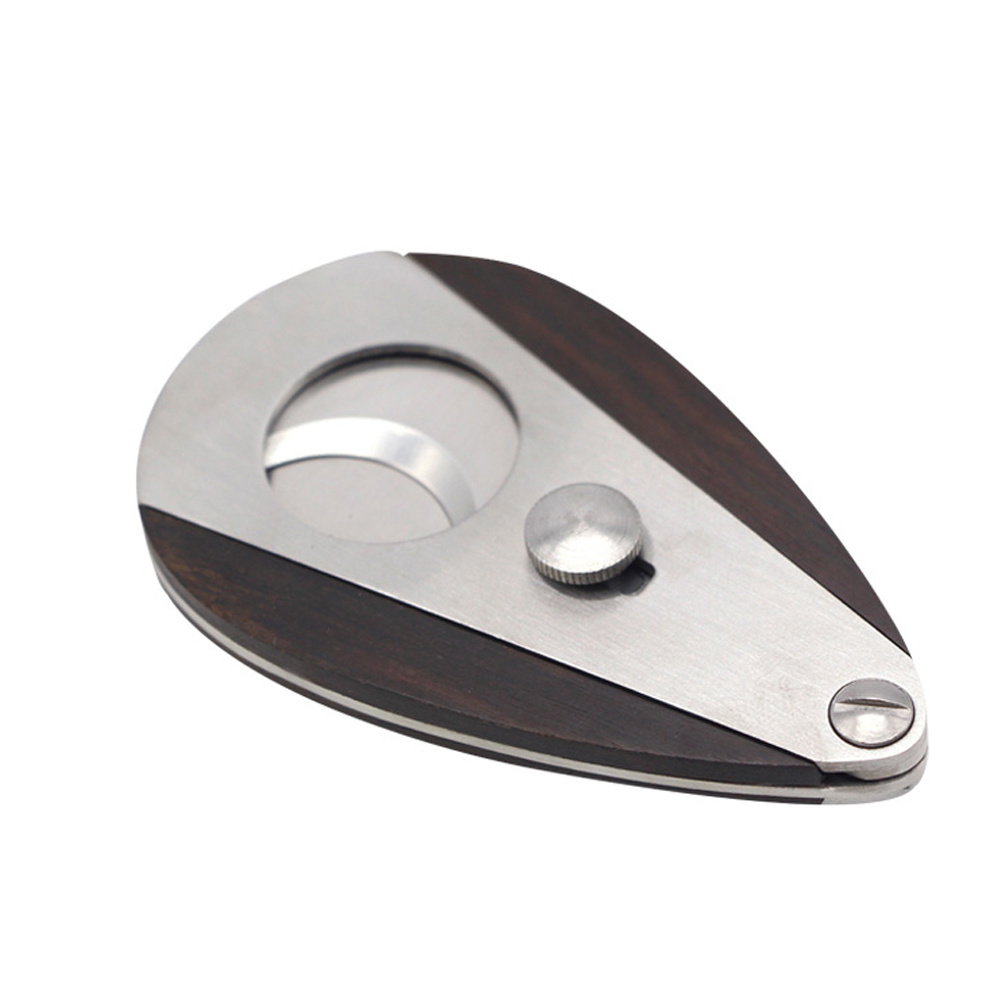 Stainless Steel Wooden Triangle Cigar Cutter With Sharp Blade