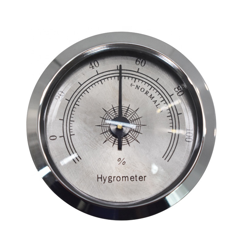 Cigar Accessories Round Silver Golden Hygrometer