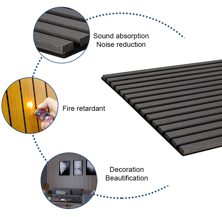 Noise Reduction wood acoustic wall panels acoustic wooden slat panel soundproof panels