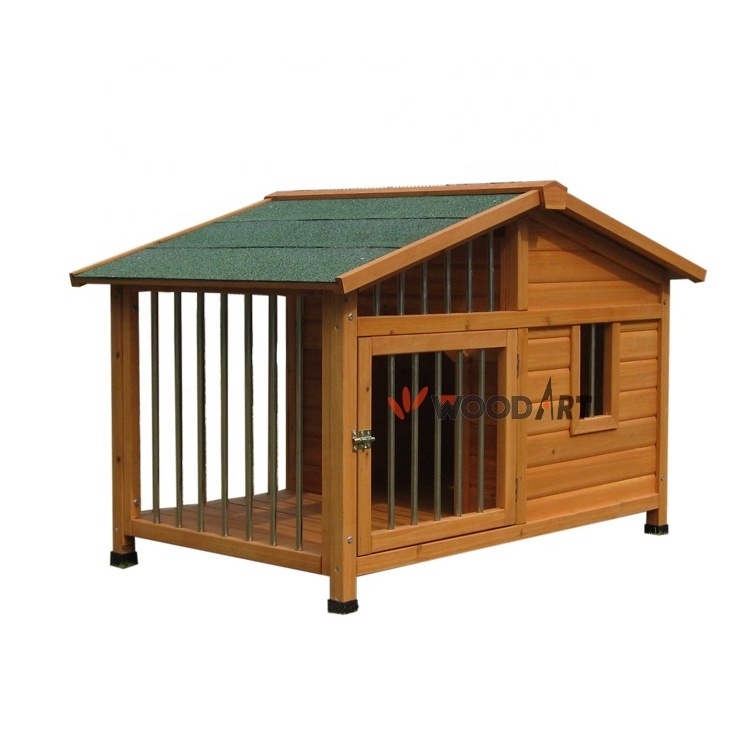 Good design Stainless Steel Extra Large Wooden Dog House Outdoor Dog Kennel And Cages