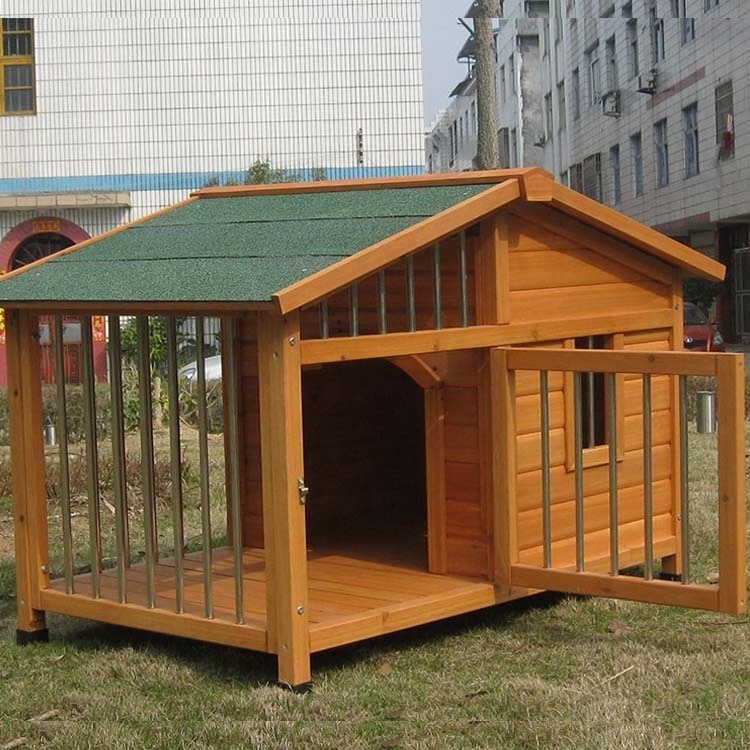 Good design Stainless Steel Extra Large Wooden Dog House Outdoor Dog Kennel And Cages