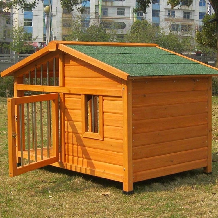 Good design Stainless Steel Extra Large Wooden Dog House Outdoor Dog Kennel And Cages