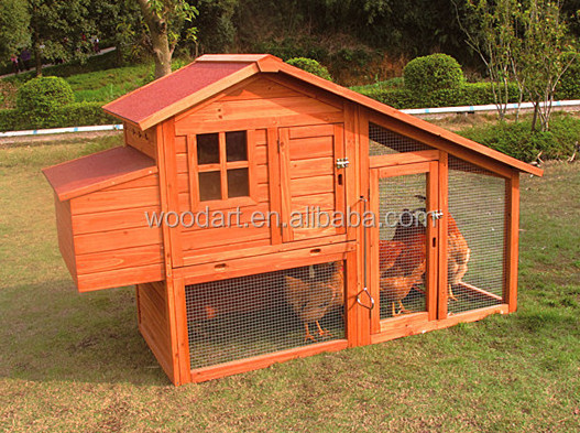 China suppliers wooden chicken coop chicken cages with pull-out tray and large run