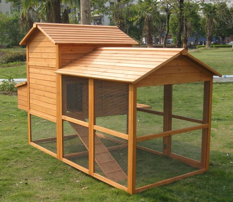 Wooden Chicken Coop Nest Box Hen House Poultry Pet Hutch With Outdoor Large Run