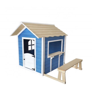 Outdoor Fashion Wooden Children Playhouse Modern Kids Cubby House With Stool