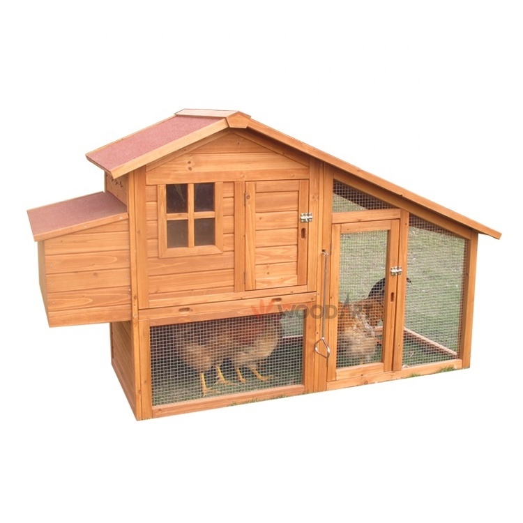 China suppliers wooden chicken coop chicken cages with pull-out tray and large run