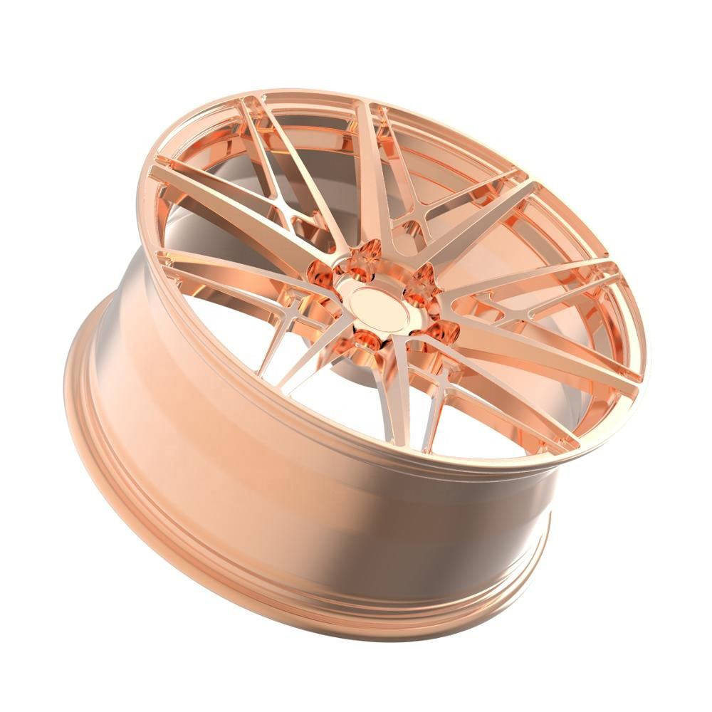 Custom polished rose gold forged car wheel hub 19 20 21 22 inch forged wheels