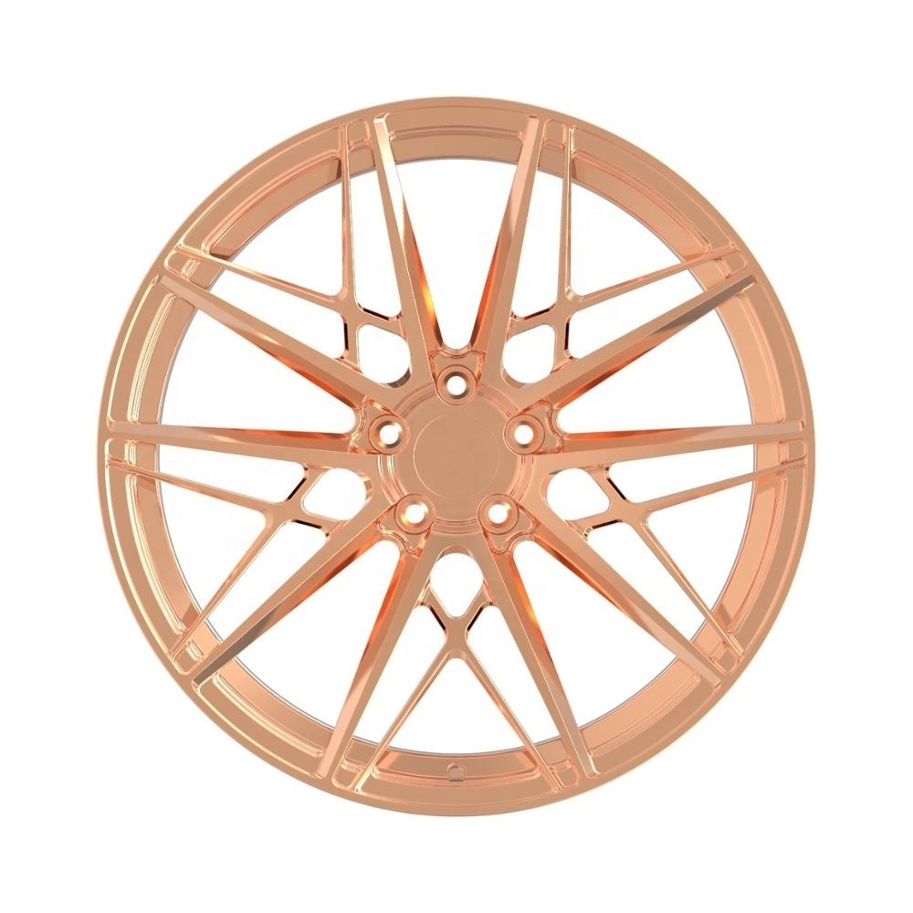 Custom polished rose gold forged car wheel hub 19 20 21 22 inch forged wheels