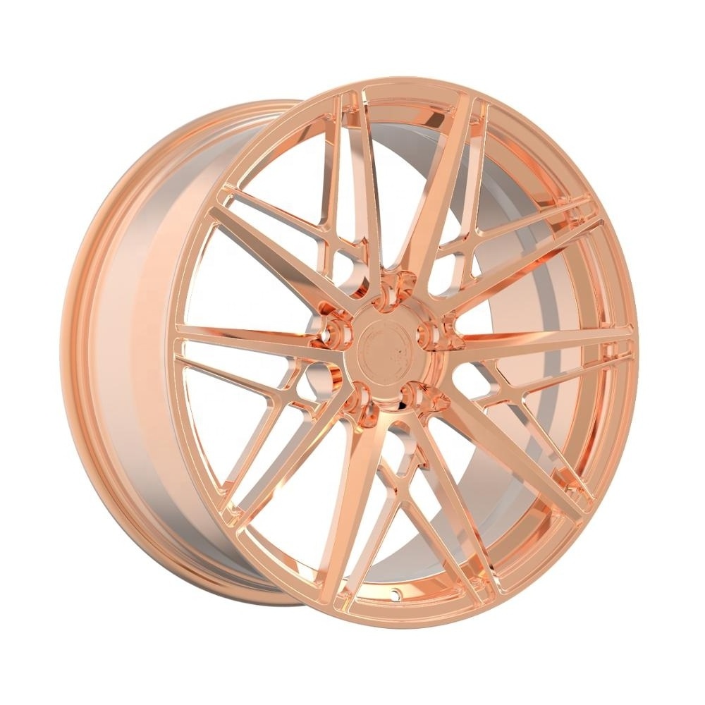 Forged Car Wheel Rim Rose Gold 18 19 20 21 Inch 12,000 Tons Forged Wheels 22inch Custom Polished 98mm-130mm 15mm-50mm CN;JIA