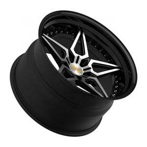 18"~22" 3PC Forged polishing deep dish flower rims for luxury car