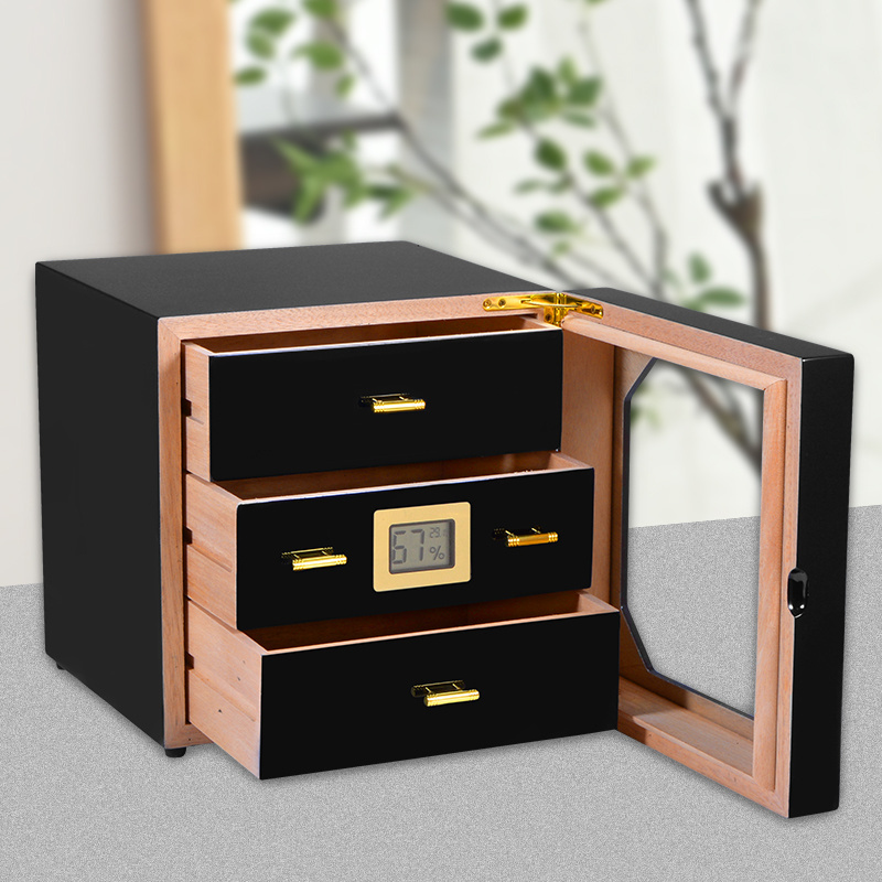 High-end Glossy Piano Painted Cigar Storage Cabinet Cigar Humidor Cabinet With Humidifier and Hygrometer Cigar Cabinet