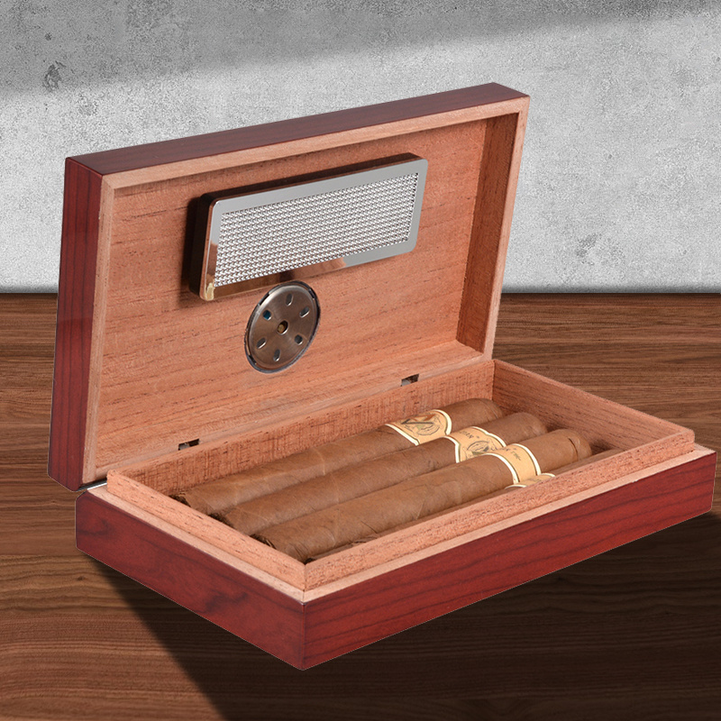 Wood Travel Humidor Box Portable Cigar Case Humidifier Hygrometer Cigar Humidor Box Cigar Humidor Tobacco Container