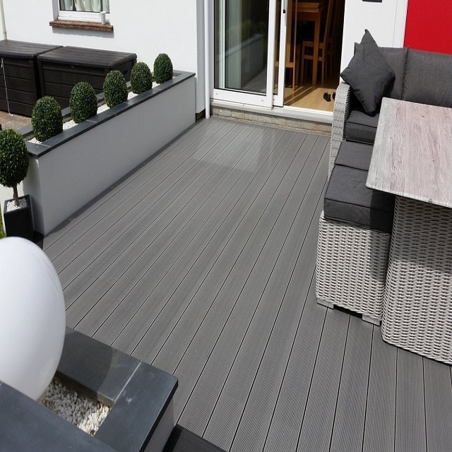 WPC extruded wood and plastic composite waterproof outdoor 150*25 mm durable terrace decking floor