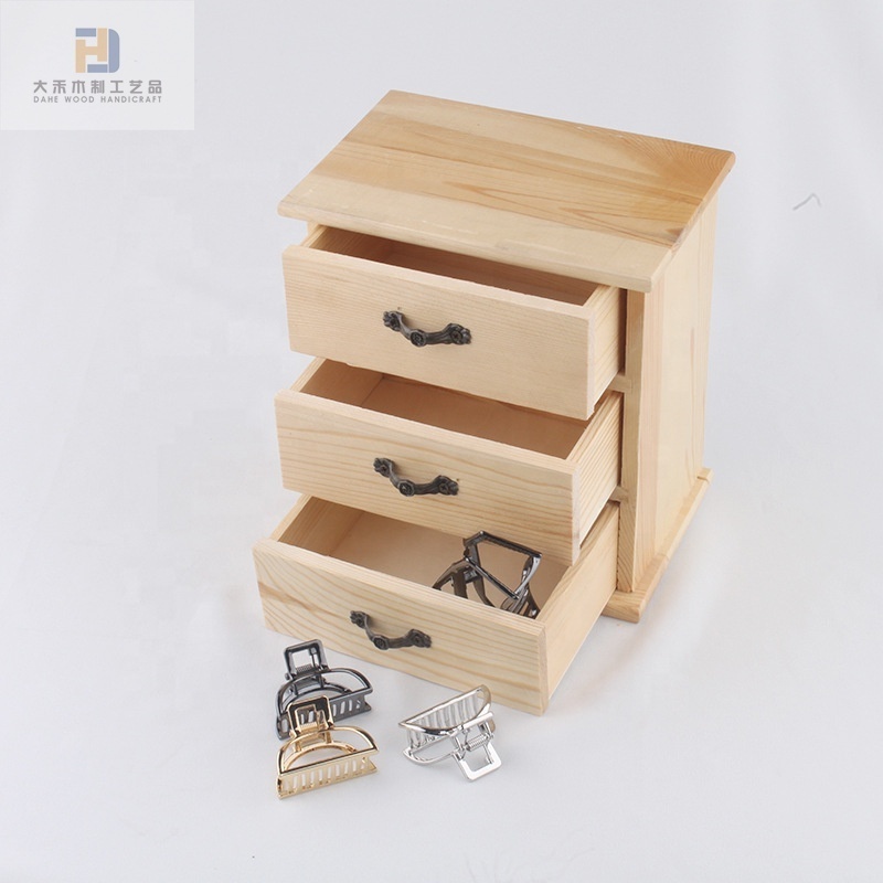 Unfinished Wood Box Gift Boxes Natural with Drawer for Crafts Art Hobbies Jewelry Box Home