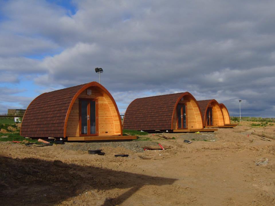 Prefab log cabin camping pods