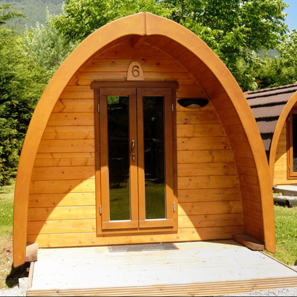 Prefab log cabin camping pods