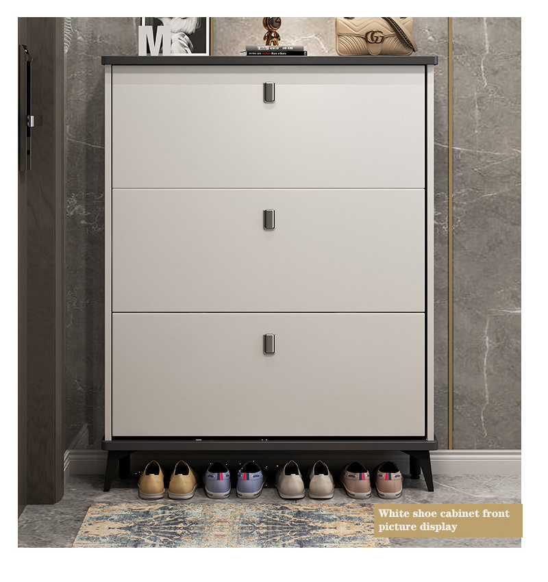 Modern simple tip bucket type ultra-thin shoe cabinet household door into small household shoe rack