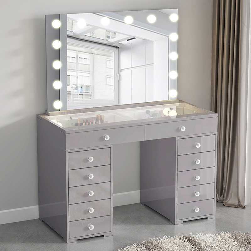 Multifunction Small Corner Bedroom Makeup Tall 6 Drawers White Mirrored Dresser With Mirror minimalist style