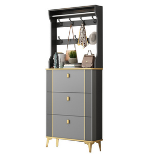 Modern multi-functional foyer hanging clothes and shoes cabinet shoe stool entrance door large capacity storage cabinets