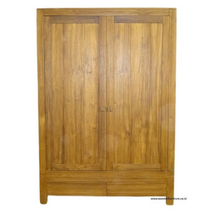 Teak Wood Wardrobe Rustic  Armoire Made From Indonesia Teak Wood to Furnish Modern Minimalist Home Furniture