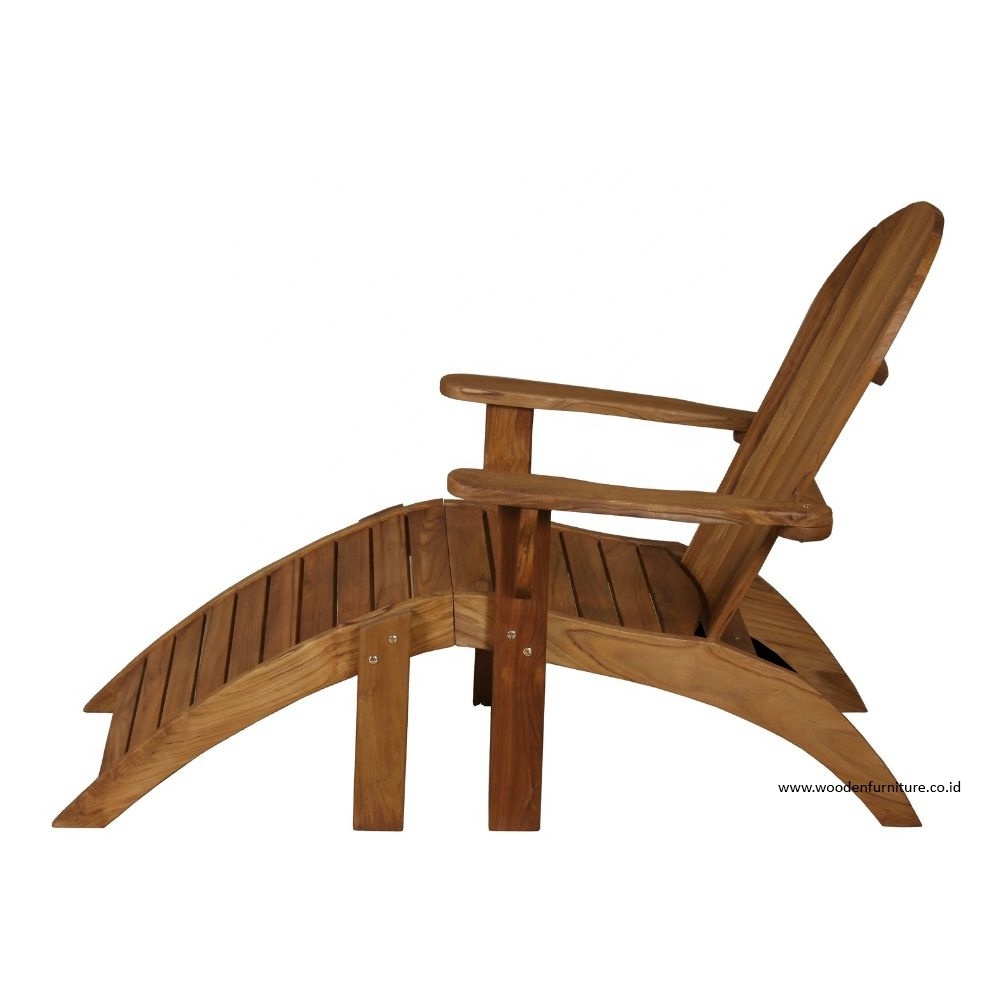 Adrion Deck Chair Teak Wood Sun Lounger Wooden Beach Chair Made in Indonesia For Outdoor Furniture