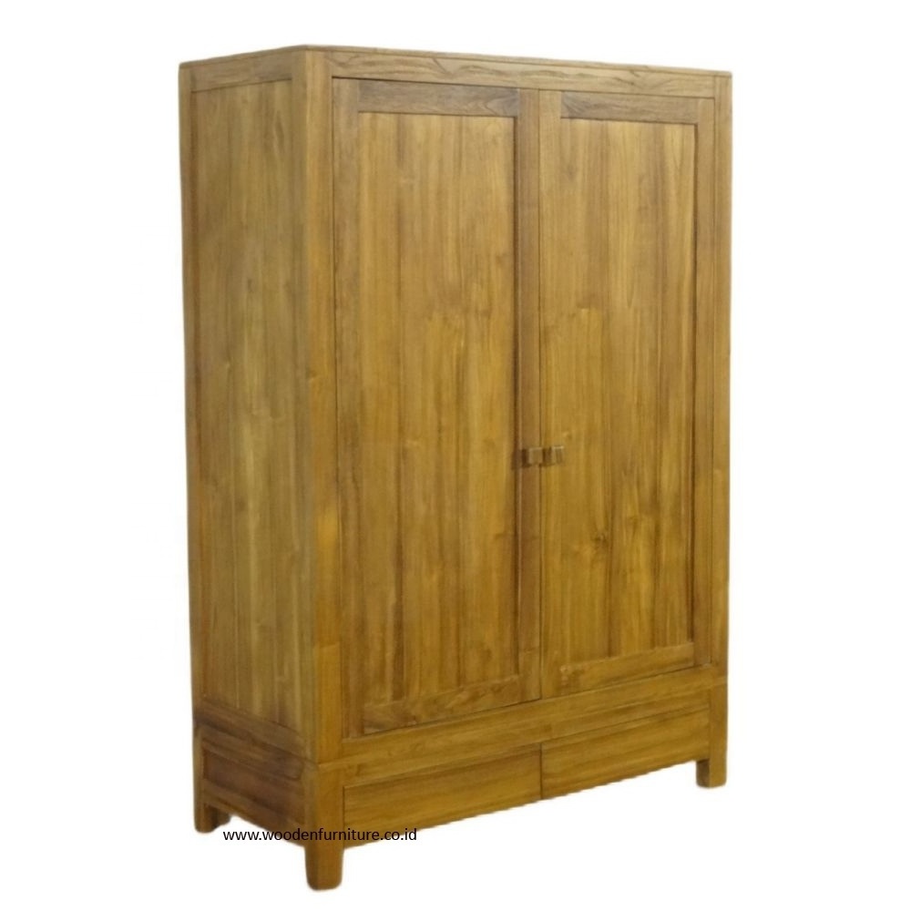 Teak Wood Wardrobe Rustic  Armoire Made From Indonesia Teak Wood to Furnish Modern Minimalist Home Furniture