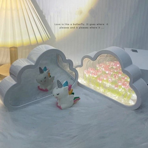 Ever Bright 2024 Wholesale Tulip Mirror Night Light Handmade LED Cute Cloud Shape Led Night Light Decorative Objects