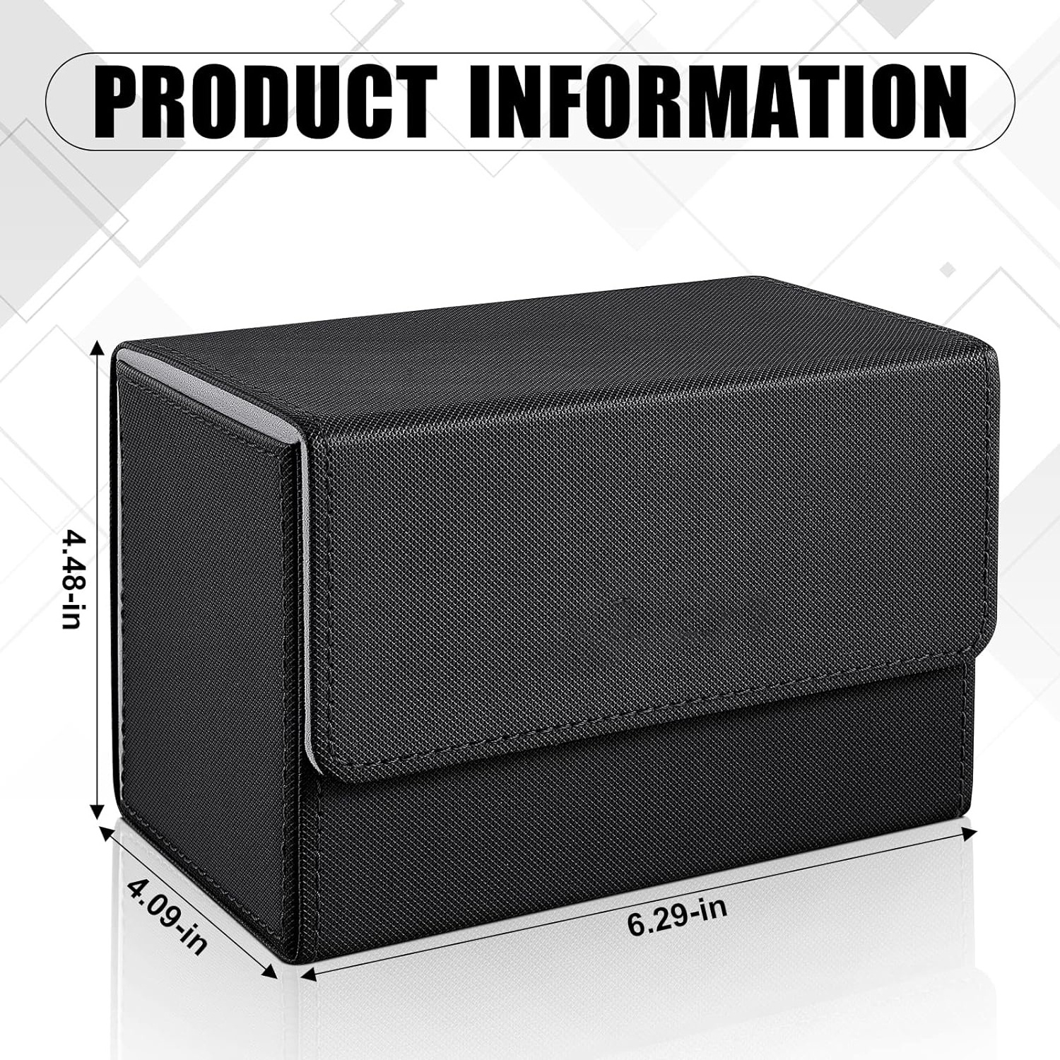 Waterproof PU Leather Card Deck Case Magnetic Closure 400 Black Deck Box Organized Card Deck Storage Box for Your Cherished Card