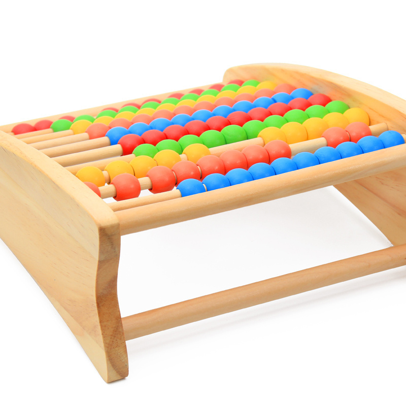 High Quality Rainbow Soroban Abacus Frame Counting Beads Frame Classic Wooden Educational Counting Toy With 100 Beads Kid Toy