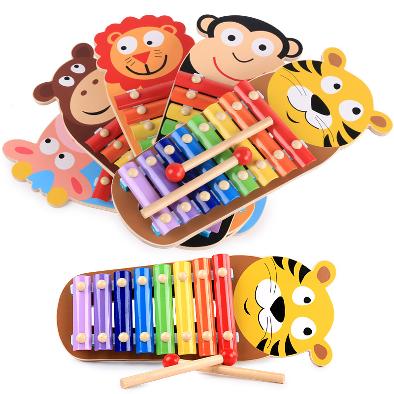 Hot Sale  Musical Instrument Xylophone Animal WW-189 Wooden Hand-Knock Piano Toys for kids