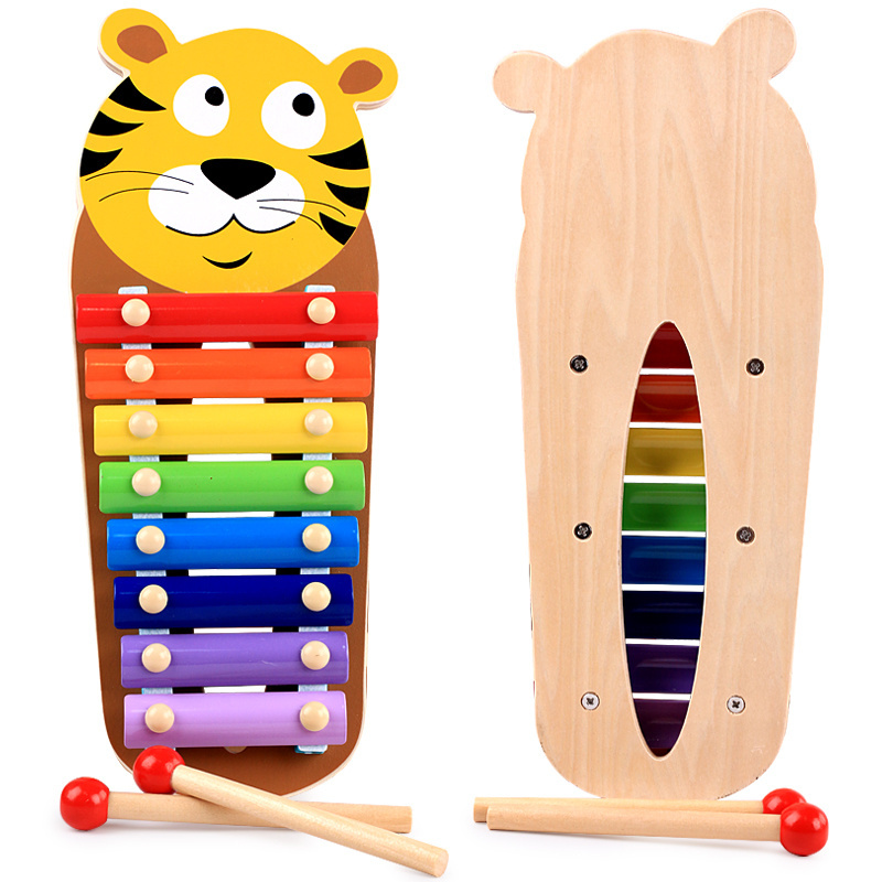 Hot Sale  Musical Instrument Xylophone Animal WW-189 Wooden Hand-Knock Piano Toys for kids