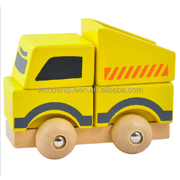 Wooden car kids education learning toys fire ambulance Big truck car for kids YZ047