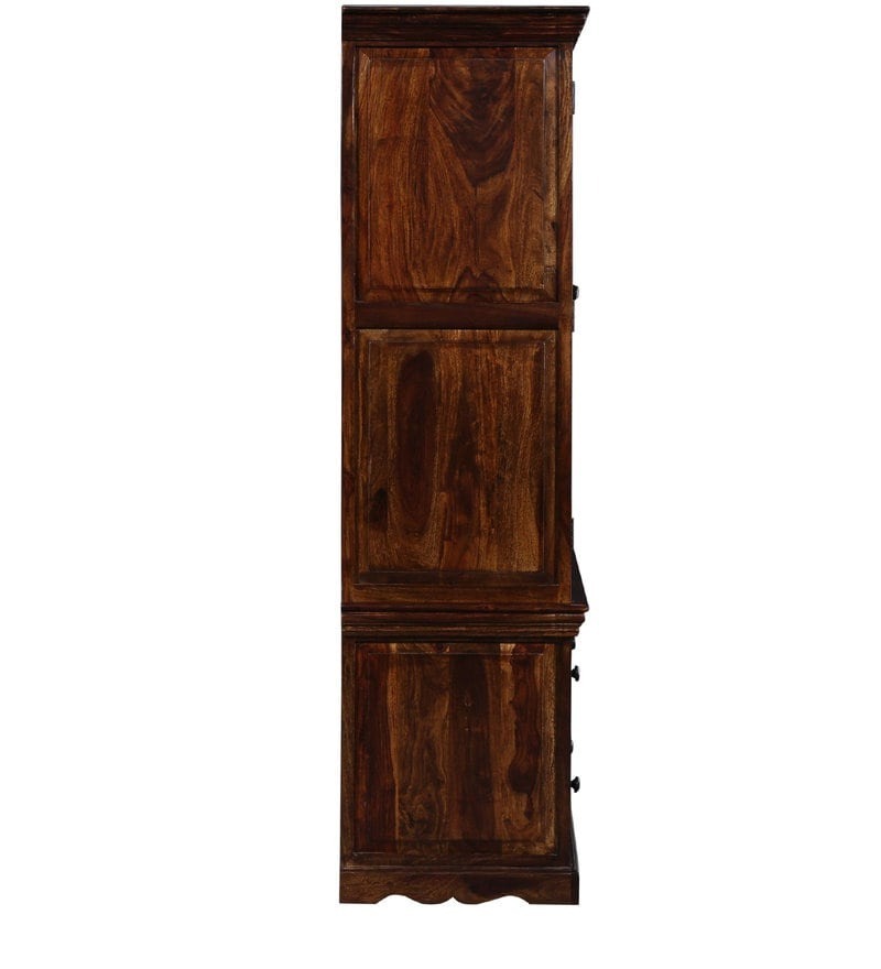 Solid Sheesham Wood Wardrobe for Bedroom & Home Furniture Simple Modern Style Wooden Solid Wood Wardrobe