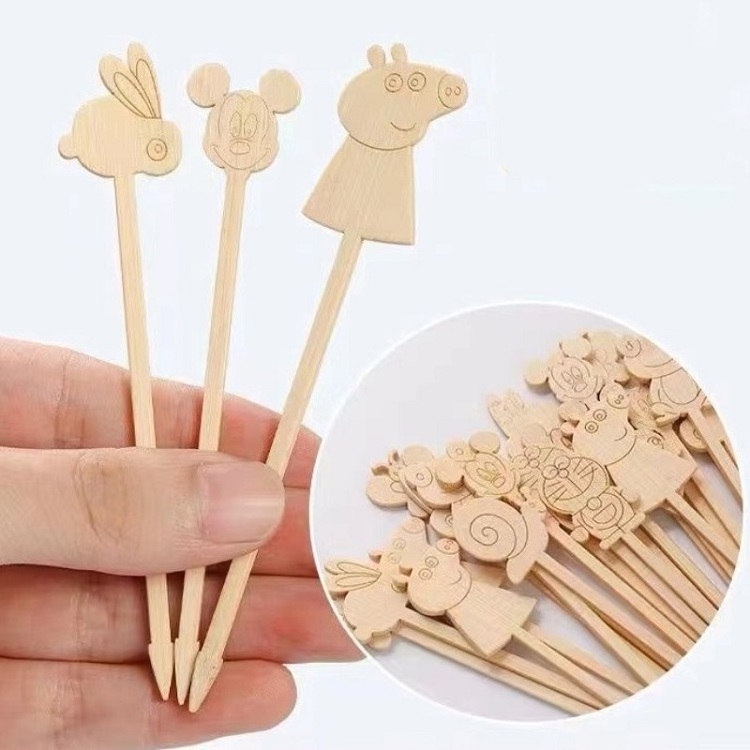 High Quality Biodegradable Bamboo Wood Fruit Fork