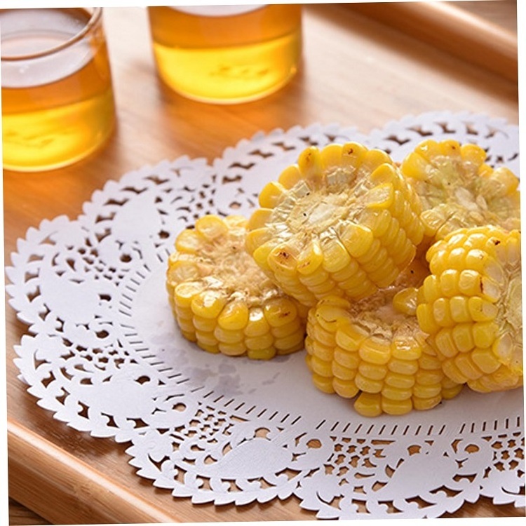 Hot Sele Greaseproof Disposable White Paper Placemat Tea Table Mats Fried Chicken Food Wrapping Paper Doily Paper Doilies