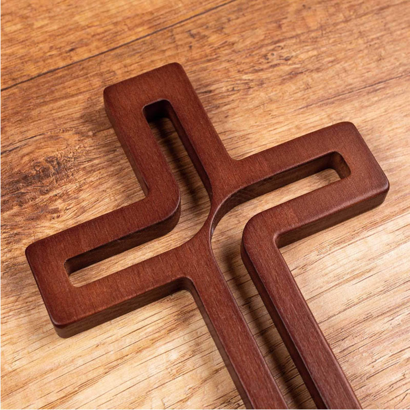 Wholesale Custom Home Decoration Easy Install Faith Accent Hanging Cross 10Inch Brown Wooden Cross Wall Cross