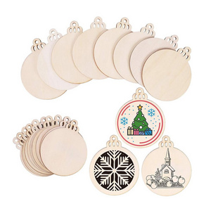 Unfinished Wood Slices Circles for Crafts Round Centerpieces Discs Holiday Hanging Decorations Christmas Wooden Christmas