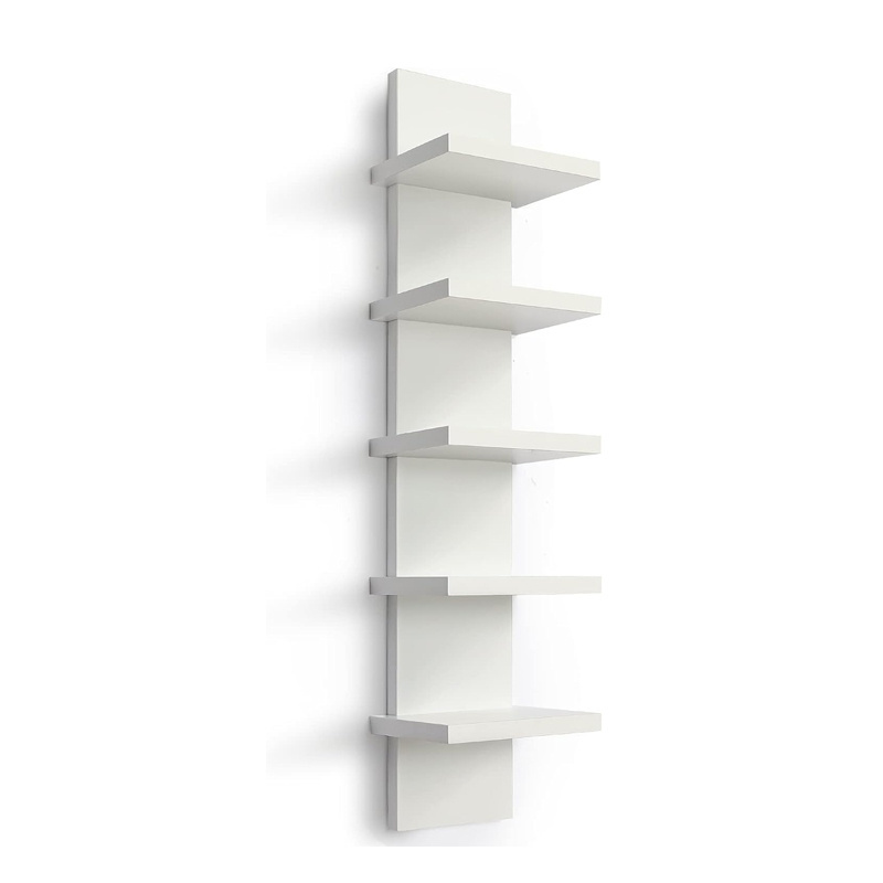 Wall Shelf Unit White Vertical Floating Shelf-Narrow Decorative for Bedrooms Living Rooms Wall Mount Modern Wall Decor Shelves